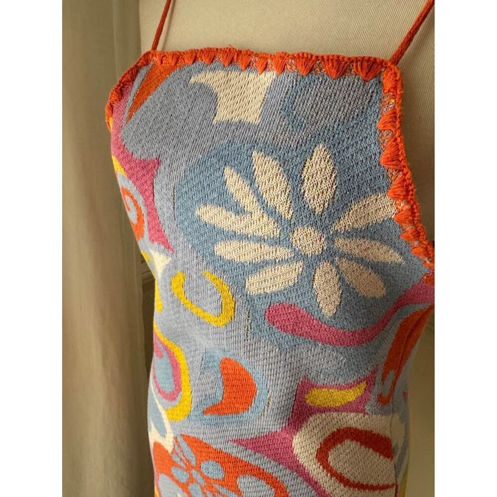 OM Maribetza Women’s Size Large/XL Multicolor Halter Knit Curvy Mini Dress - Picture 6 of 8